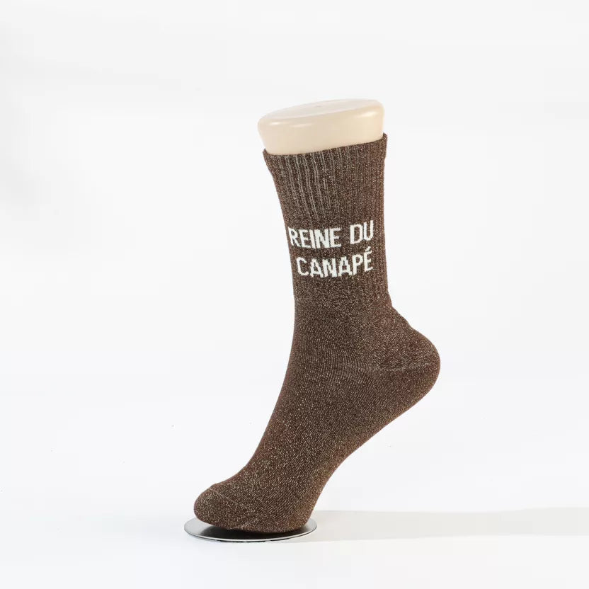 Chaussettes à paillettes reine du canapé