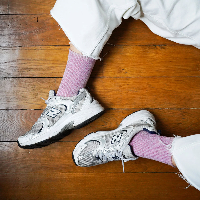 Chaussettes à paillettes roses Klue