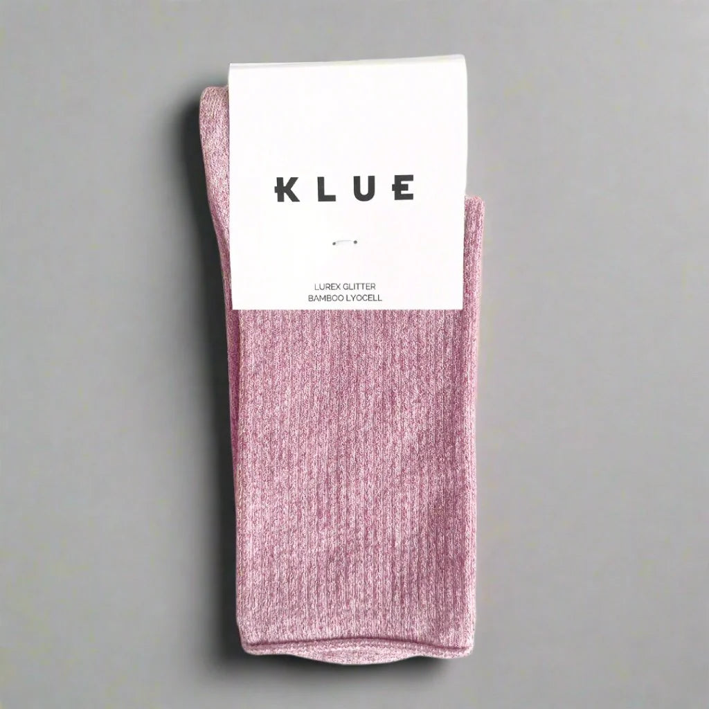 Chaussettes à paillettes roses Klue