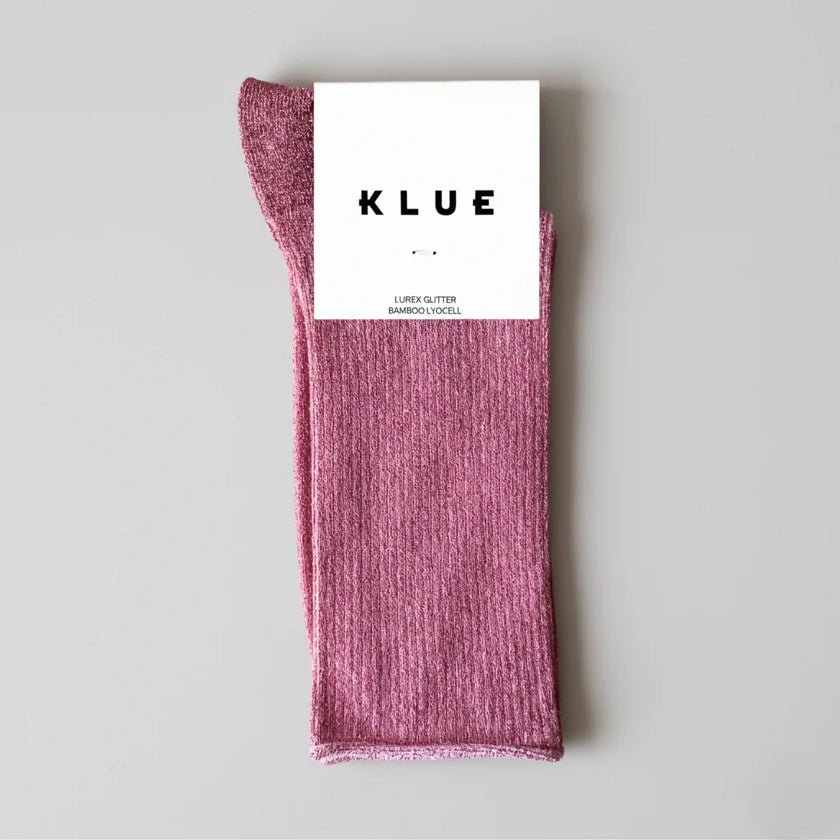 Chaussettes à paillettes rouge fraise Klue  