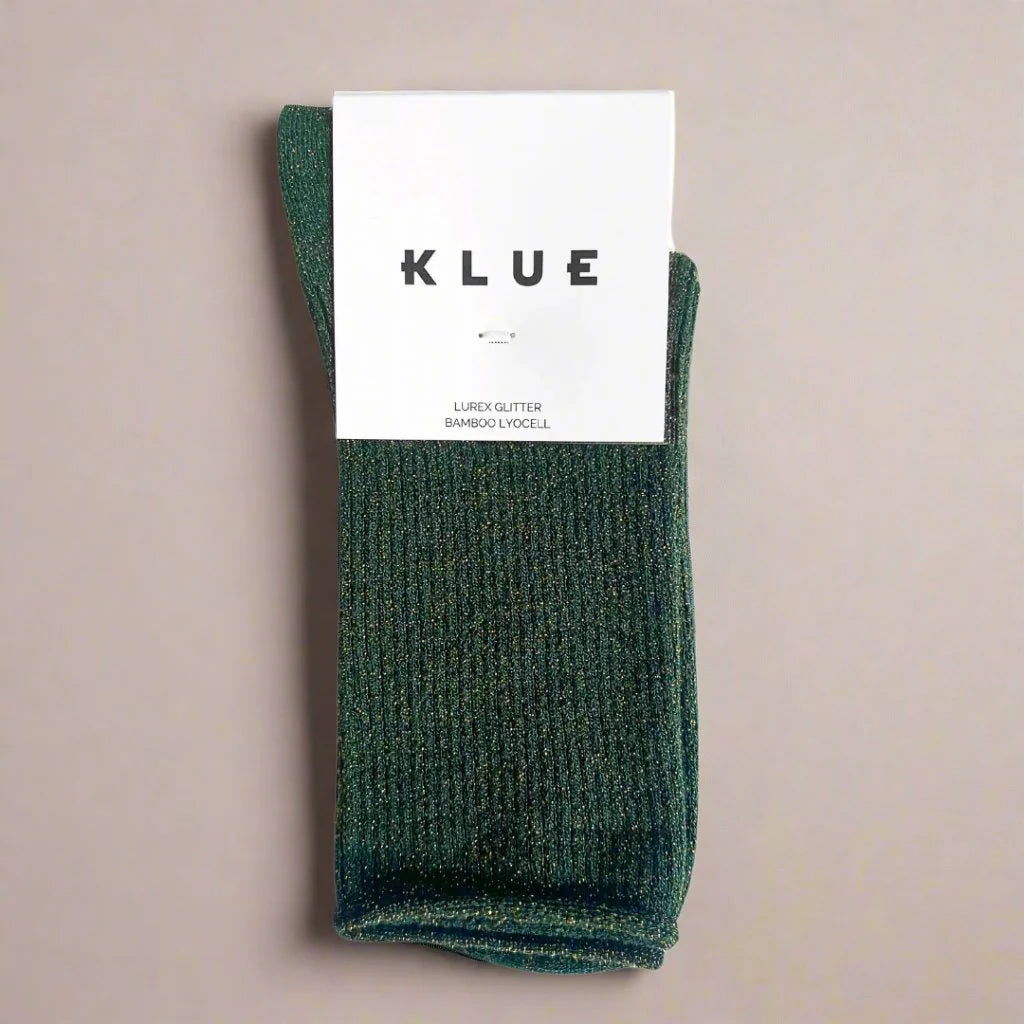 Chaussettes à paillettes vert Klue