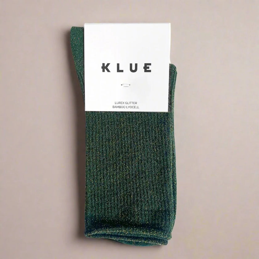Chaussettes à paillettes vert Klue