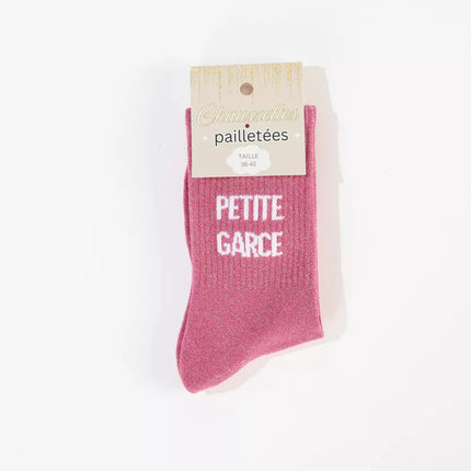 Chaussettes à paillettes petite garce 