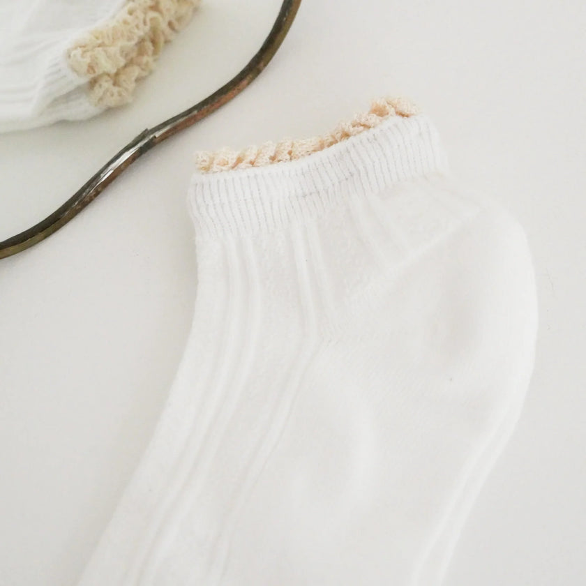 chaussettes basses macramé blanche