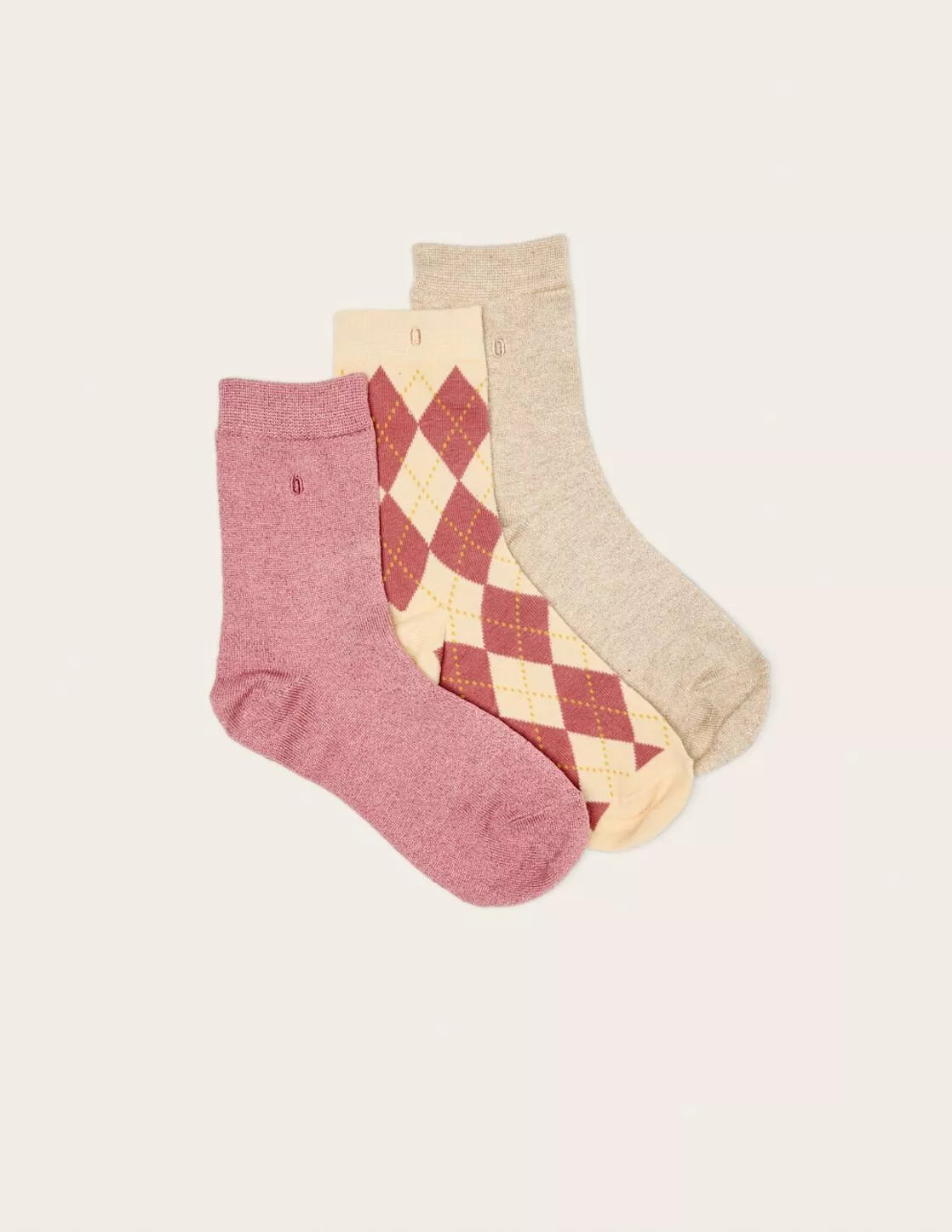 Lot de 3 chaussettes roses
