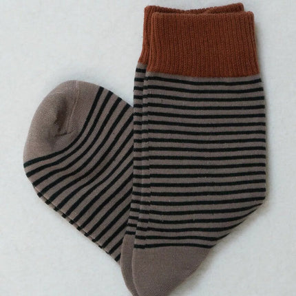 Chaussettes rayées marron