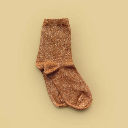 chaussettes paillettes orange
