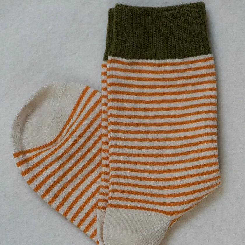 Chaussettes rayées verte