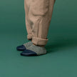 chaussons en velour vert