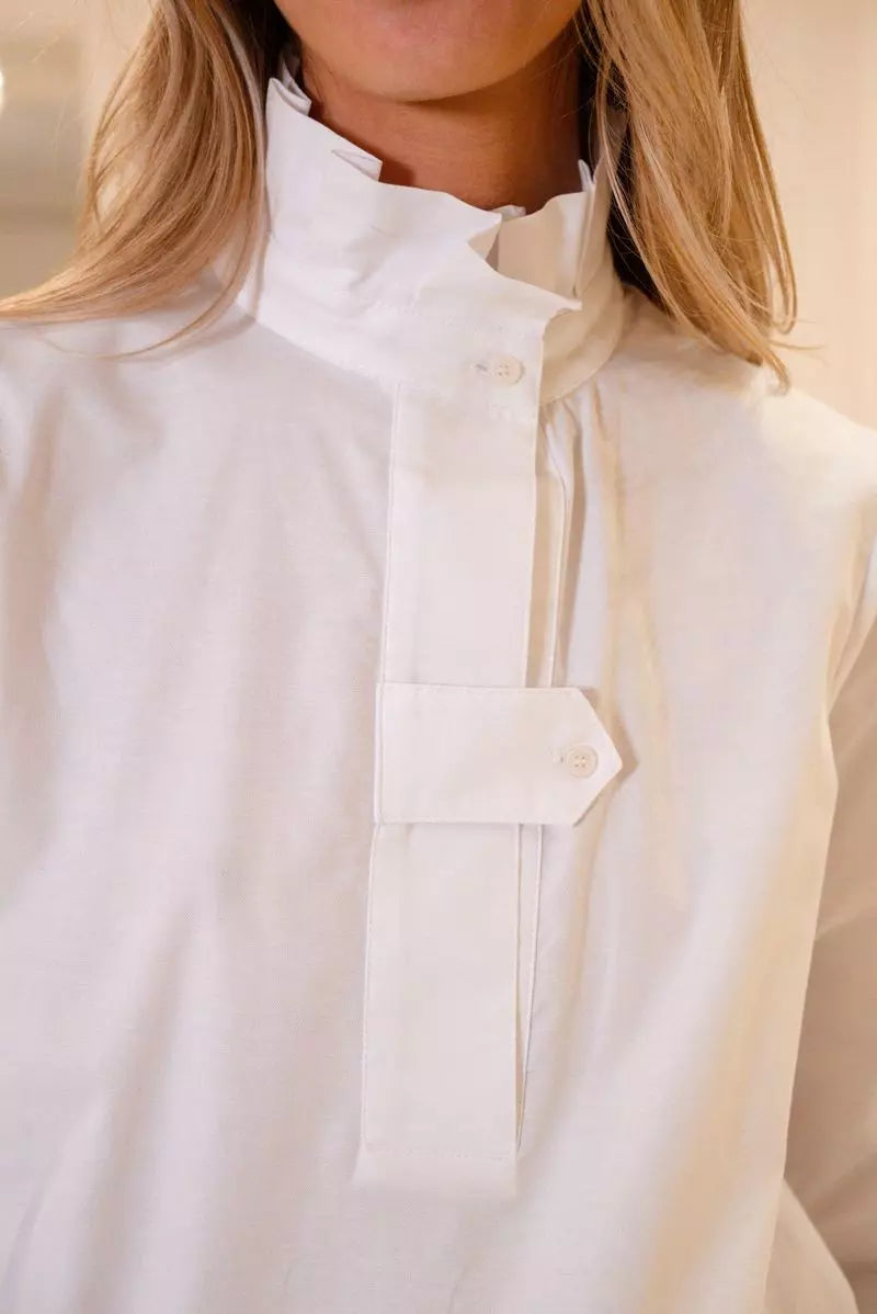 Chemise Flore blanche col montant Opullence