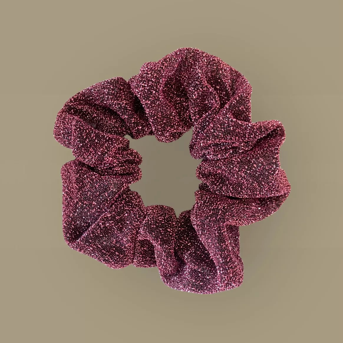 Chouchou à paillettes prune