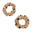 Chouchous en gaze de coton motif coeur beige