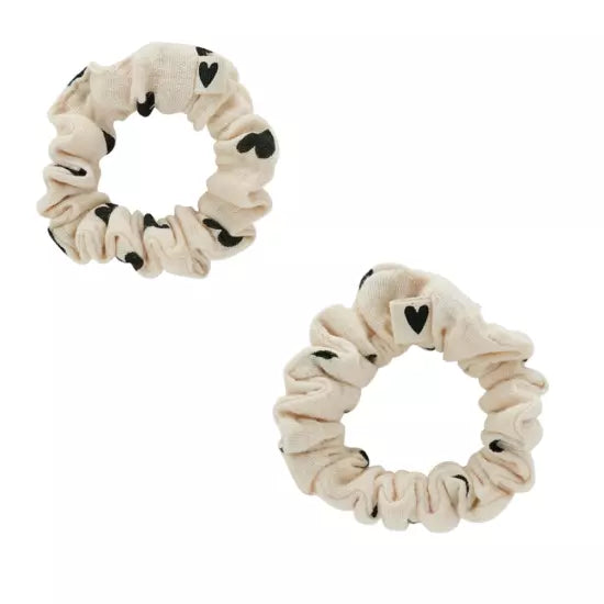 Chouchous en gaze de coton motif coeru ecrue