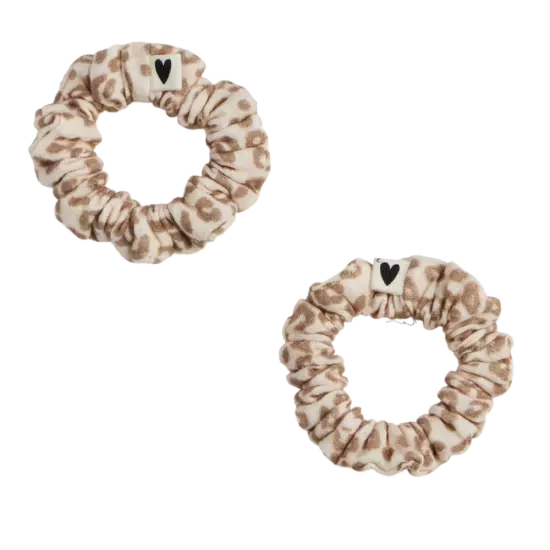 Chouchous en gaze de coton motif léopard