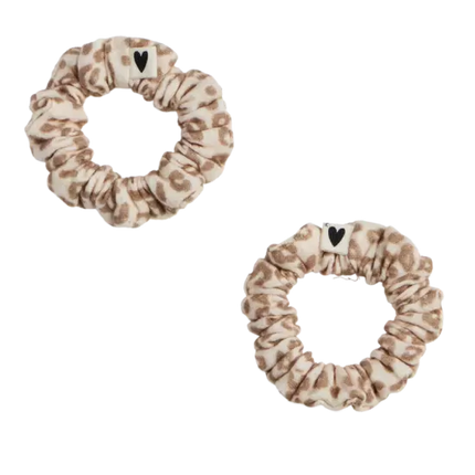 Chouchous en gaze de coton motif léopard