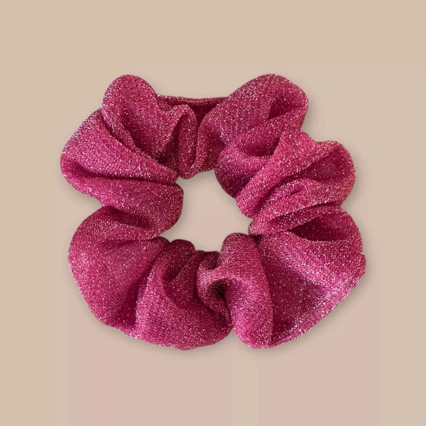 chouchou paillettes rose blush