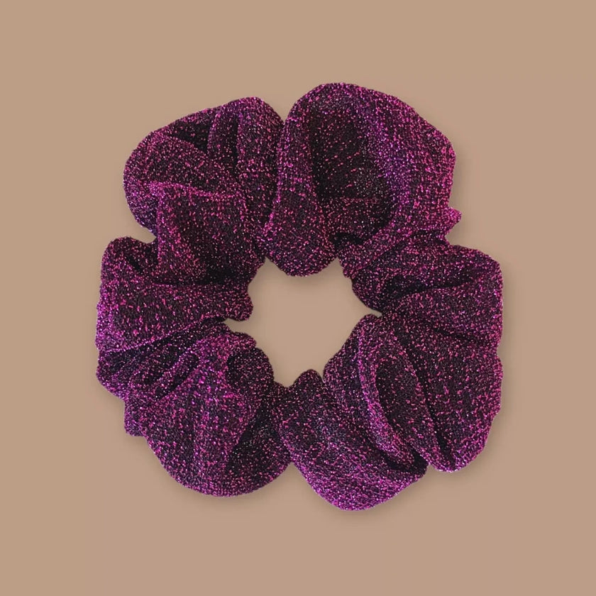 chouchou paillettes violet