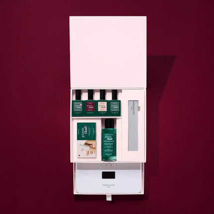 Coffret green flash vernis, base et top coat, lime, dissolvant et lampe UV