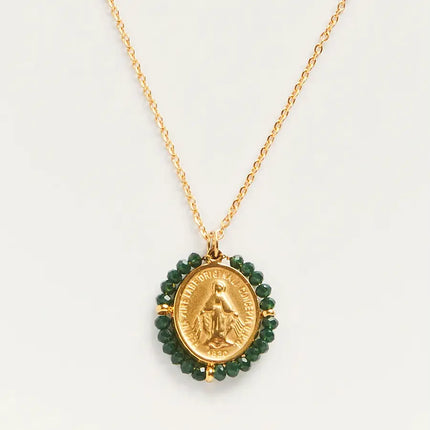 collier perles vertes