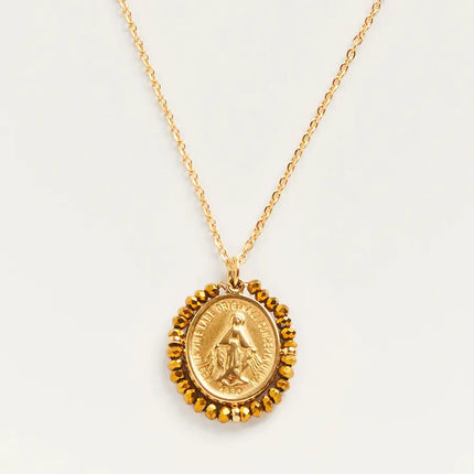 collier perles dorées 