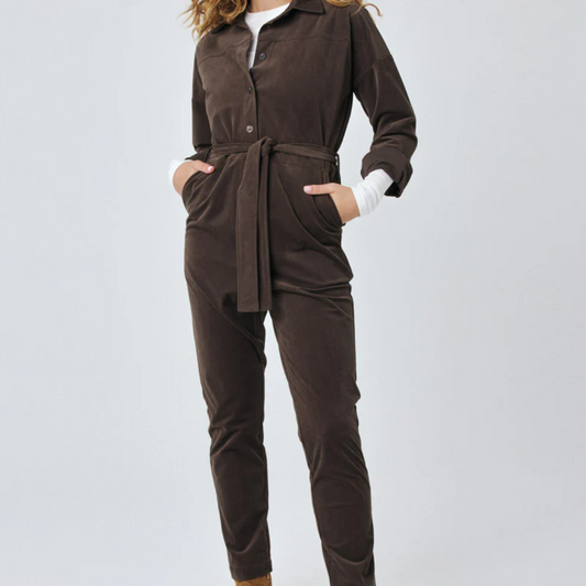 combinaison pantalon manches longue marron