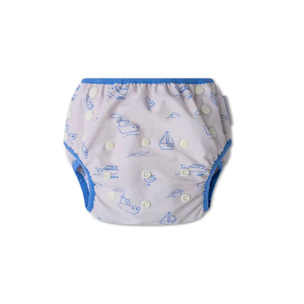 Couche de bain bébé bleu bateau swim essentials