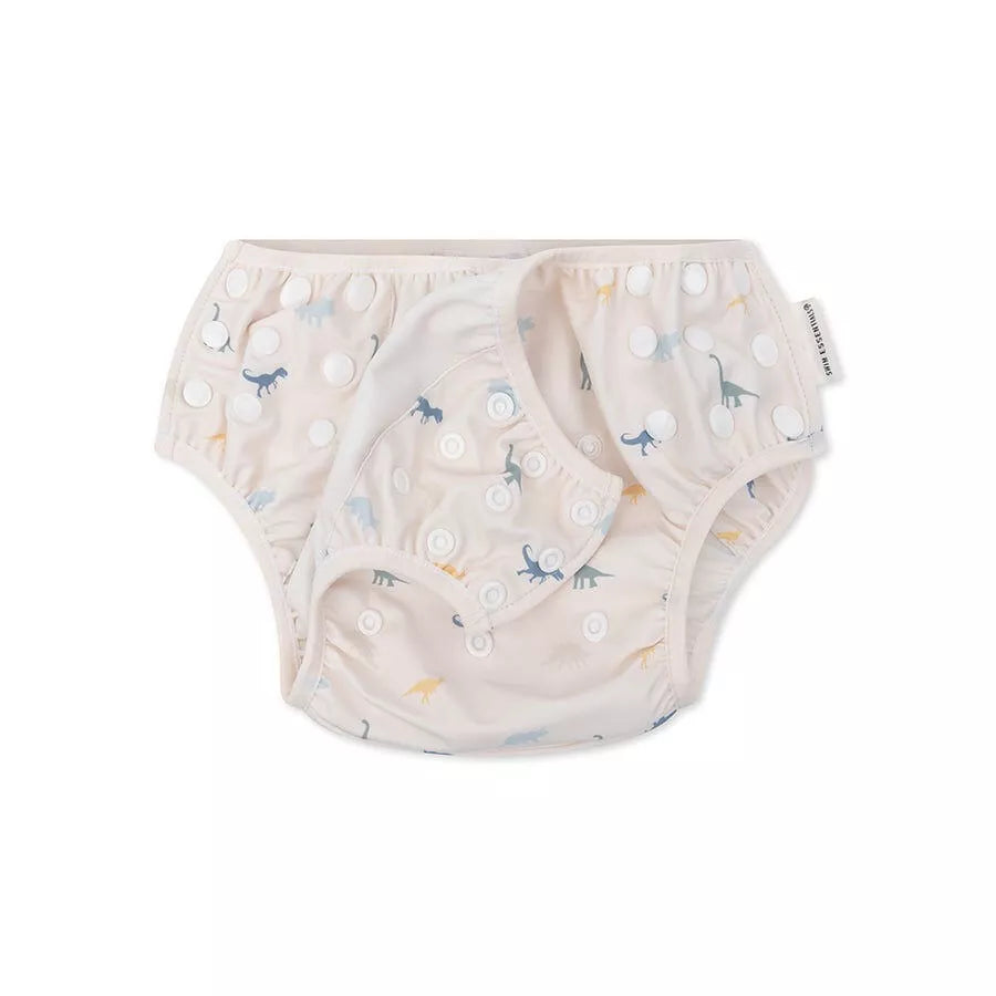 couche de natation dinosaure beige