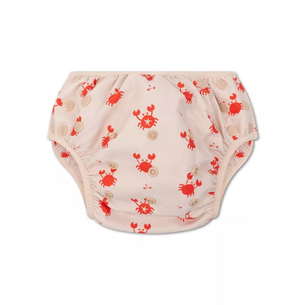 couche de natation oh crab rouge et beige