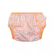 couche de natation quadrille orange et blanc
