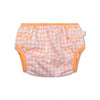 couche de natation quadrille orange et blanc