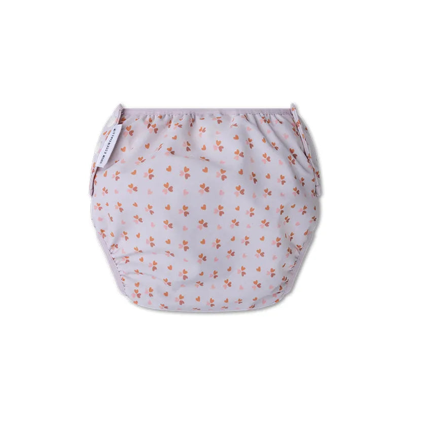 Couche de bain rose coeurs douillets swim essentials