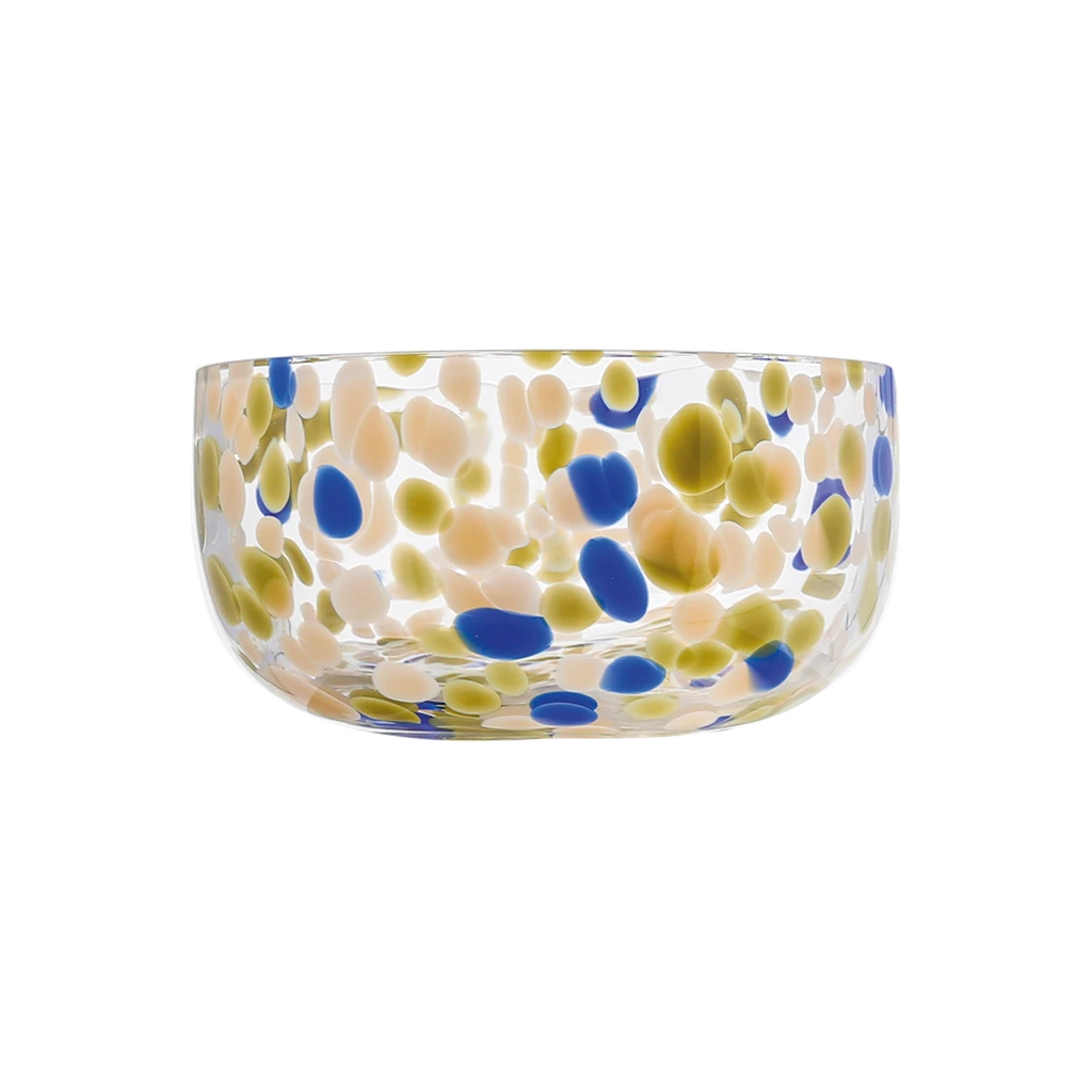 Coupelles en verre moucheté bleu