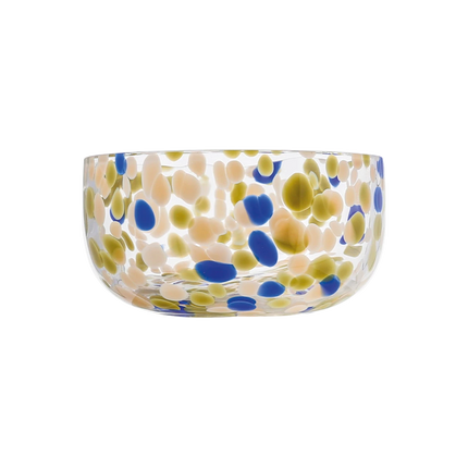 Coupelles en verre moucheté bleu
