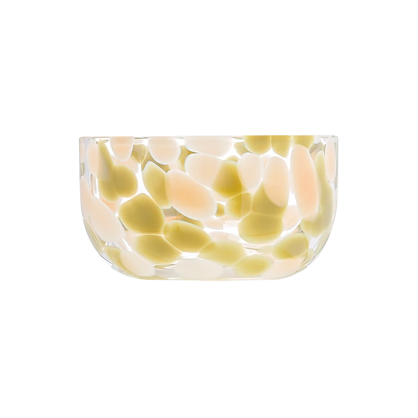 Coupelles en verre moucheté kaki