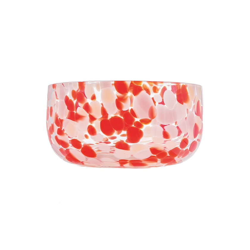 Coupelles en verre moucheté rouge