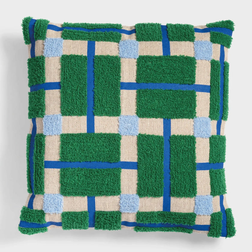 Coussin PLANO vert/bleu/beige  40x40cm