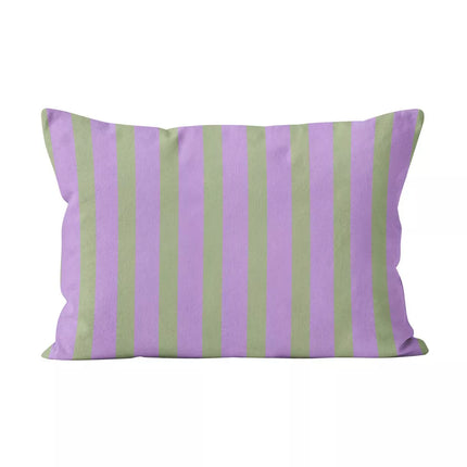 coussin raye lilas 40 x 60 cm