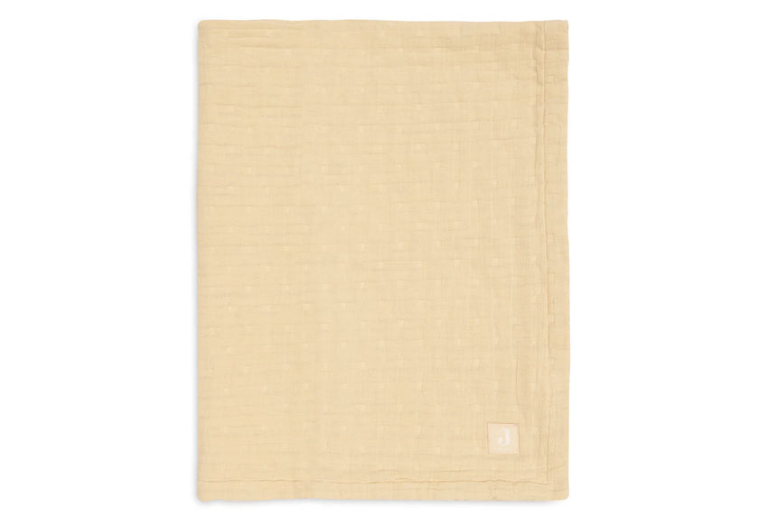 Couverture en gaze de coton jacquard vanilla Jollein