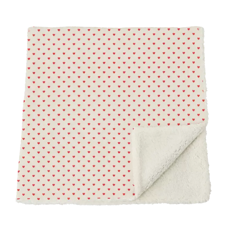 couverture pilou atelier wagram petits coeurs rouge