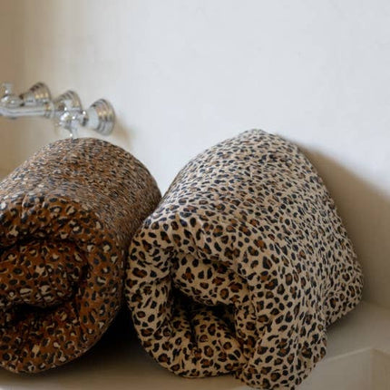 couverture leopard beige