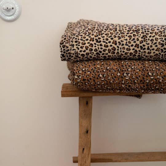 couverture leopard beige