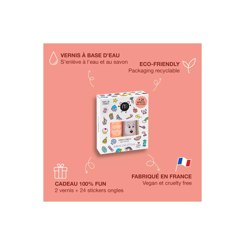 Coffret crac stickers et vernis pour ongles 