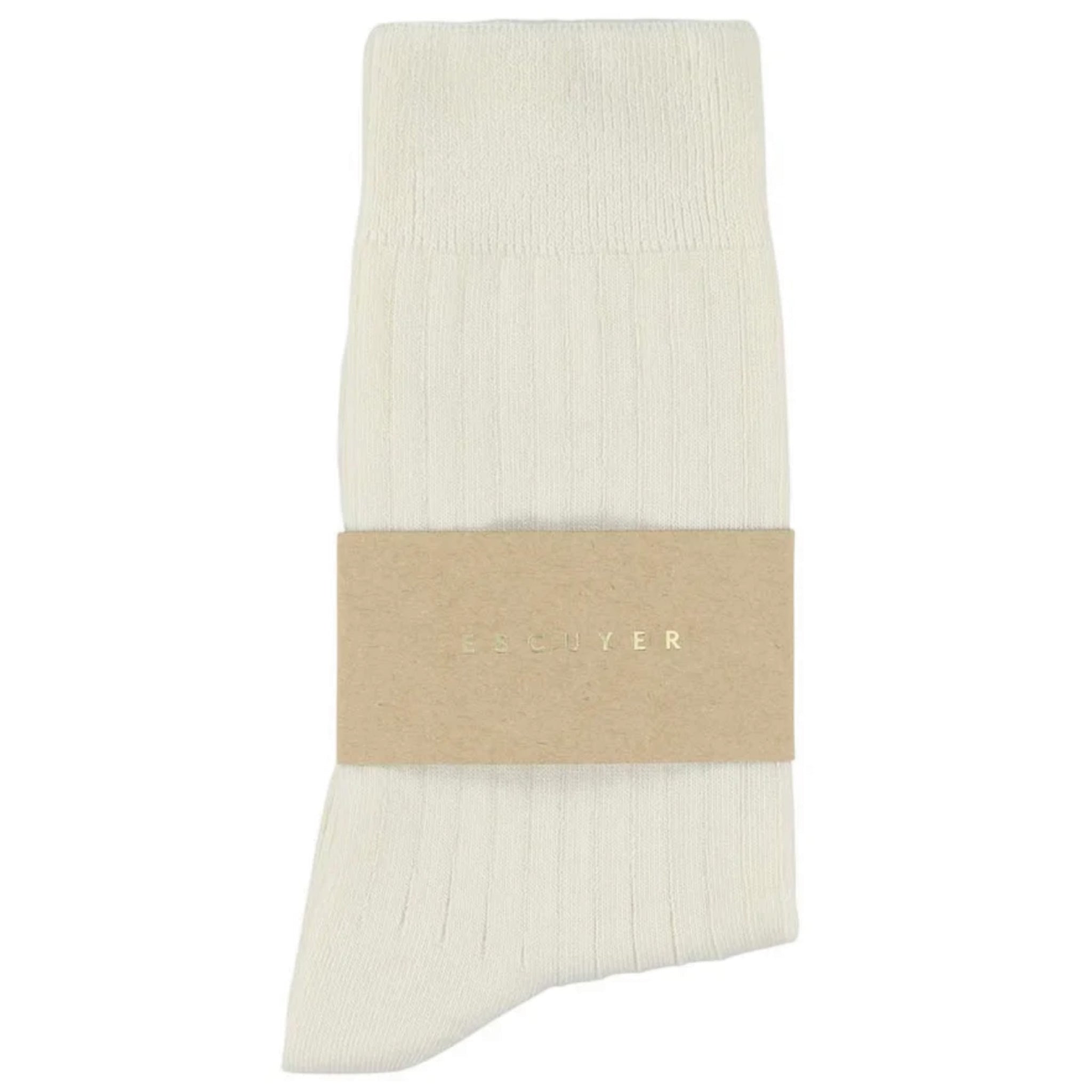 Chaussettes ESCUYER - CLASSIC RIBBED - ECRU