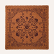 Grand foulard en laine Cuir – Ocre & bordeaux