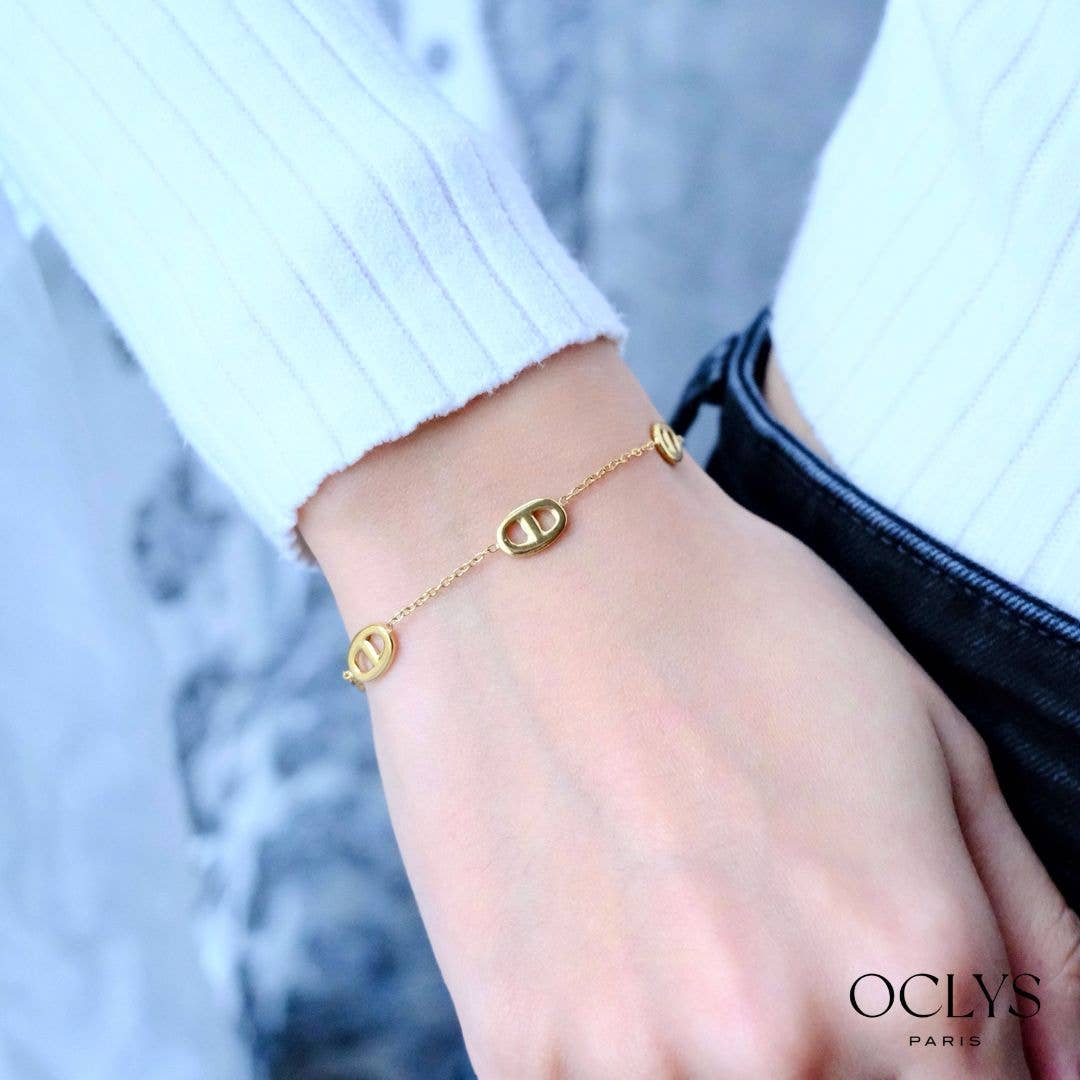 Bracelet fin maille marine acier inoxydable Sani