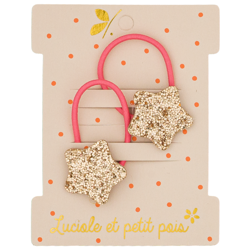 Élastiques mini - Bubble star - Or (paire)