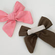 Duo de barrettes gentil coquelicot rose et chocolat 