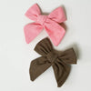 Duo de barrettes gentil coquelicot rose et chocolat 