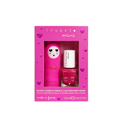 Duo vernis a eau et baume cerise et fraise inuwet