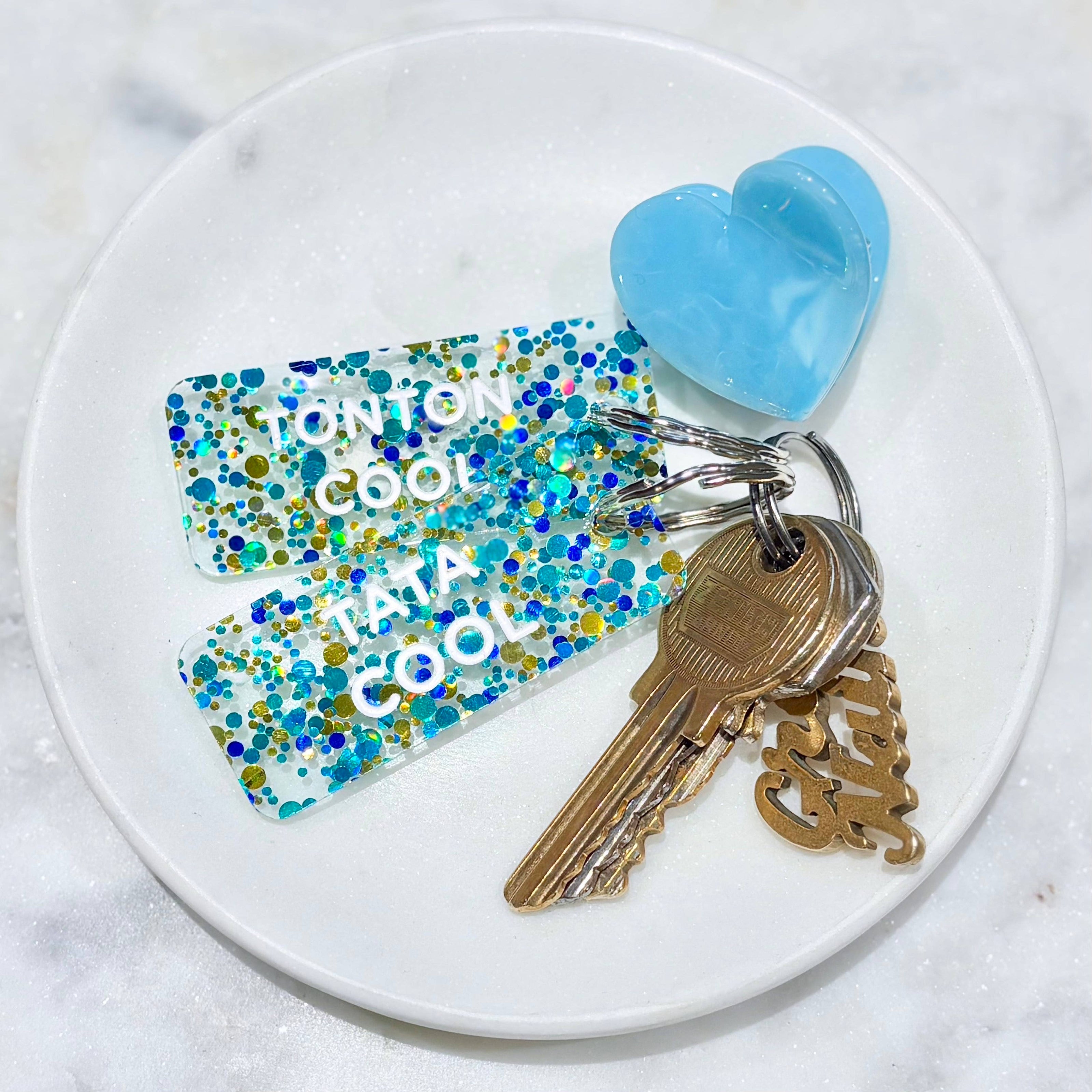 TONTON COOL Porte-clés à paillettes Plus de Love